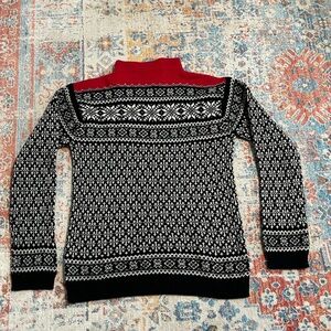 Jones New York vintage 100% lambs wool fair isle mockneck sweater